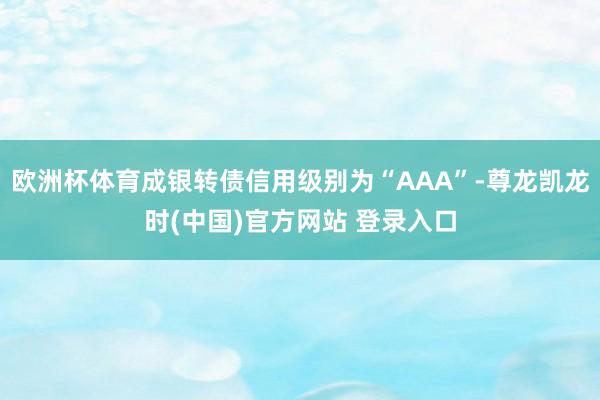 欧洲杯体育成银转债信用级别为“AAA”-尊龙凯龙时(中国)官方网站 登录入口